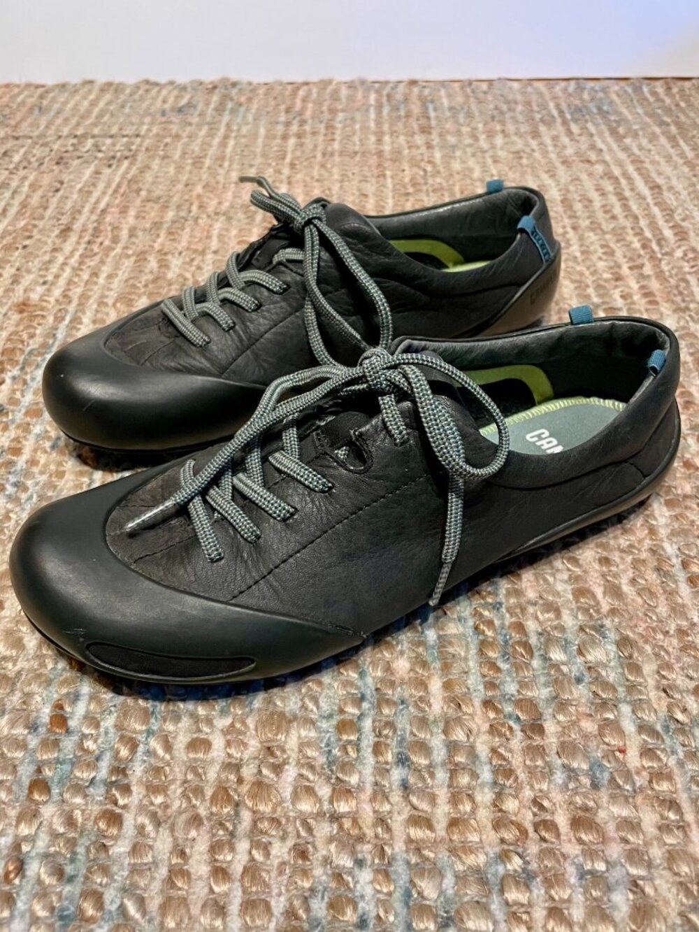 Camper Peu Cami Grey Leather Barefoot Sneakers Women's Size 6 EU 36 Sizing Note